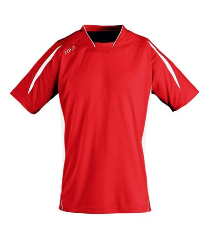 SOLS Mens Maracana 2 Short Sleeve Scoccer T-Shirt (Red/White)