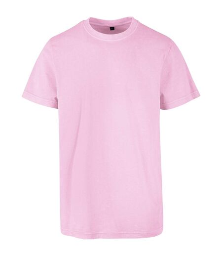 Mens acid wash t-shirt soft pink Build Your Brand