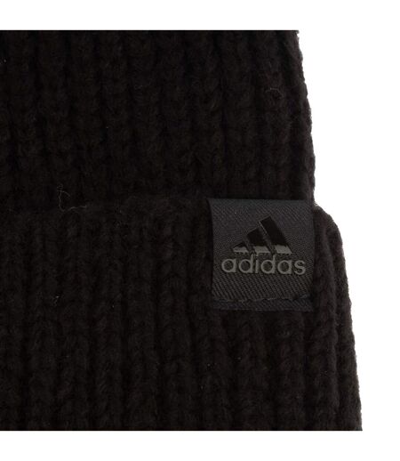 Mens Turned Up Cuff Beanie Black Adidas