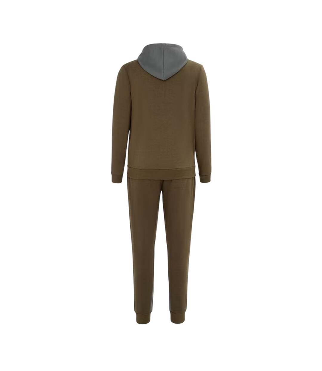 Mens Two Tone Cotton Blend Workout Tracksuit Army Green Lonsdale-2