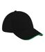 Adultes Unisex Athleisure Cotton Baseball Cap Noir Vert Citron Beechfield-1
