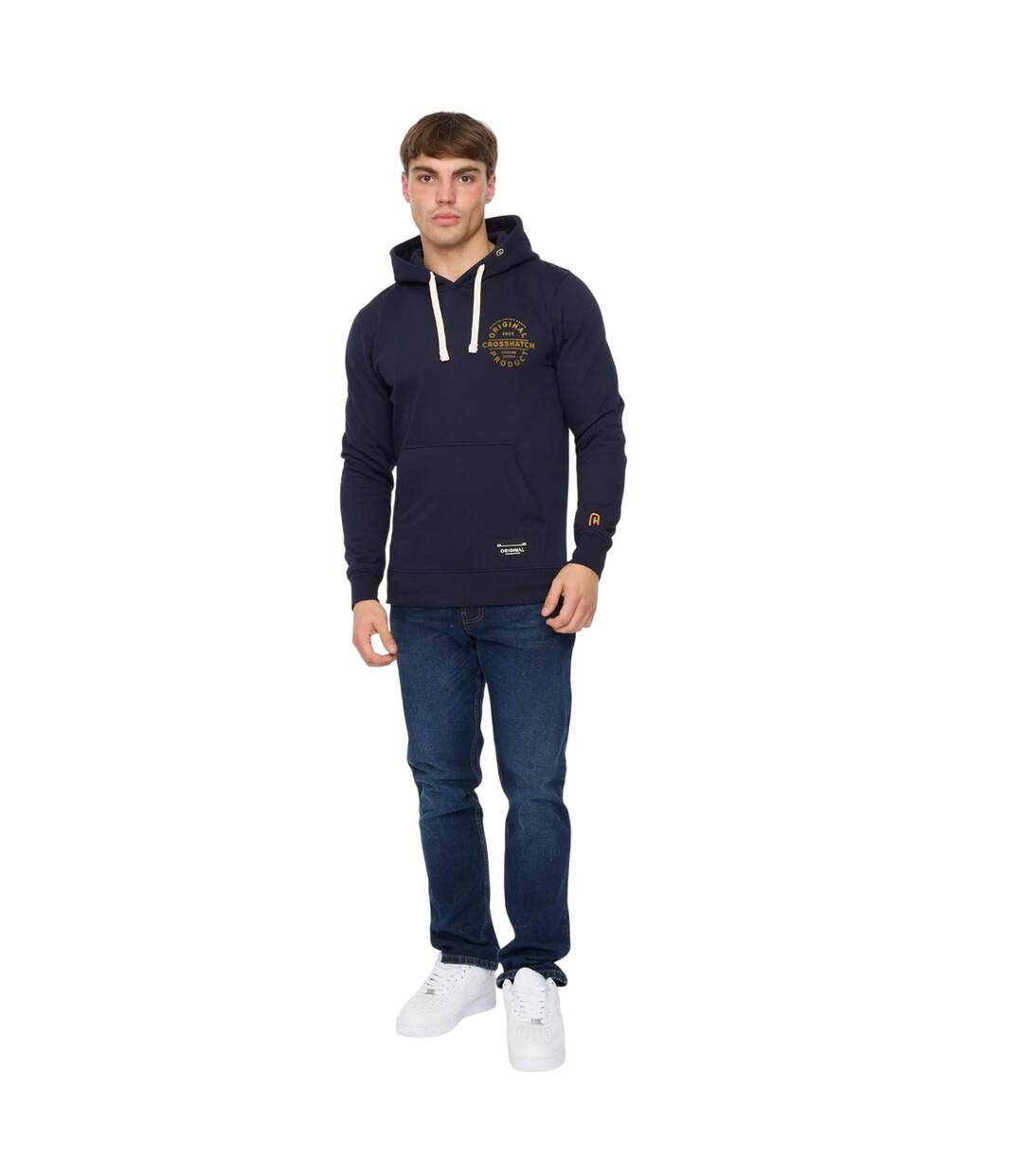 Sweat À Capuche Cresswell Homme Bleu Marine Crosshatch-1