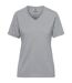 T-shirt de travail Bio col V - Femme - JN1807 - gris chiné