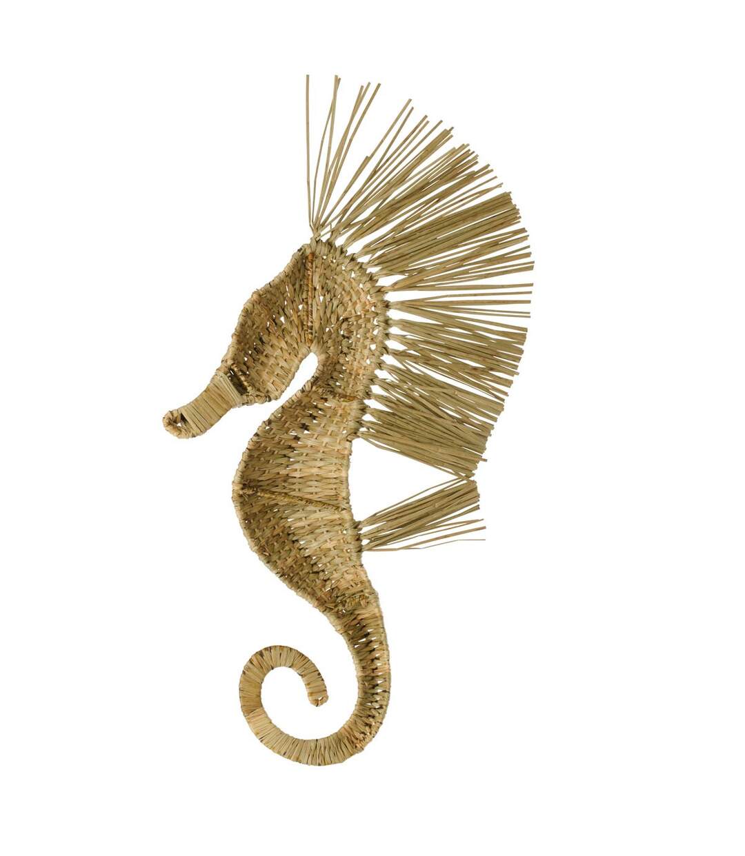 Déco Murale Hippocampe Herbe Nut 66cm Naturel-2