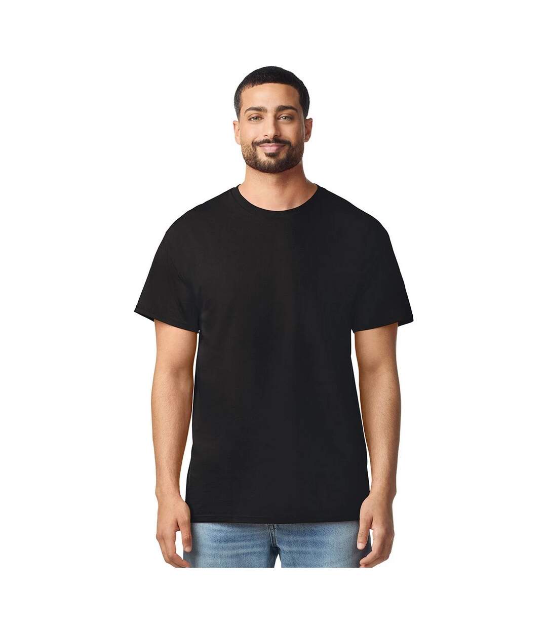 T-shirt Uni Manches Courtes En Coton Homme Noir Gildan-1