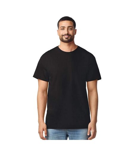 T-shirt Uni Manches Courtes En Coton Homme Noir Gildan
