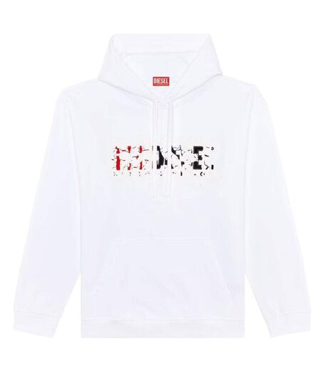 Sweat À Capuche Motif/style Logo Double Détruit Homme Blanc Diesel