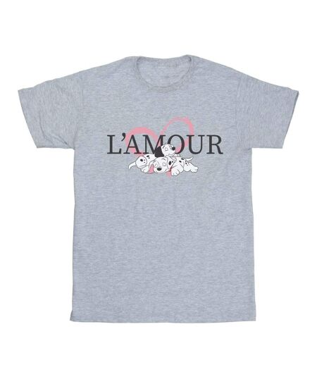 Disney Femme/Les femmes 101 Dalmatians L'Amour - T-shirt boyfriend en coton (Gris sportif) - UTBI18218