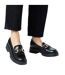 Womens/ladies nix diamante snaffle loafers black Faith