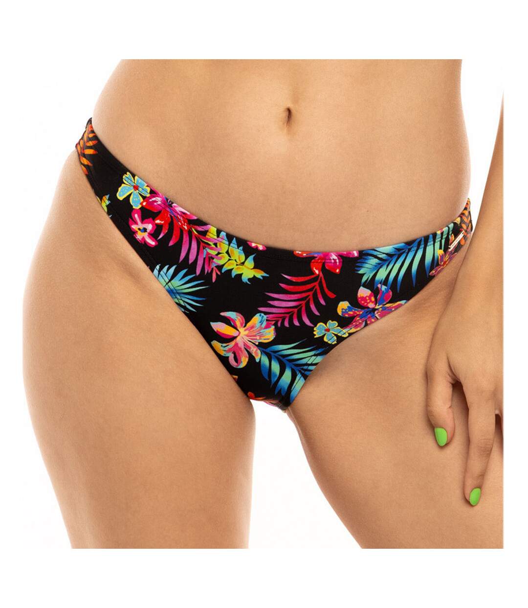 Bas de Bikini Noir/Fleurs Femme Sun Project Brésilien-1