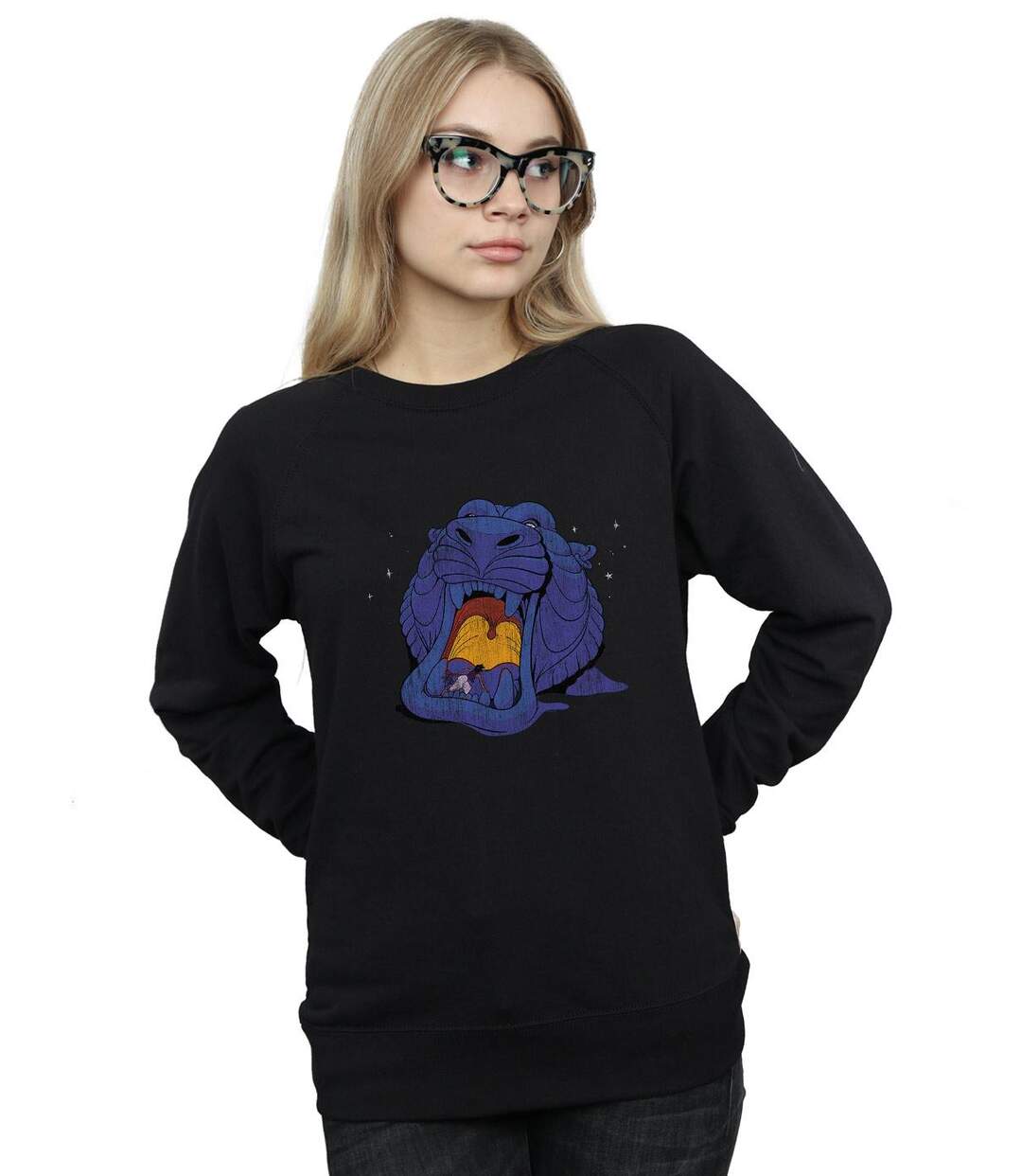 Disney - Sweat ALADDIN CAVE OF WONDERS DISTRESSED - Femme (Noir) - UTBI13190-2