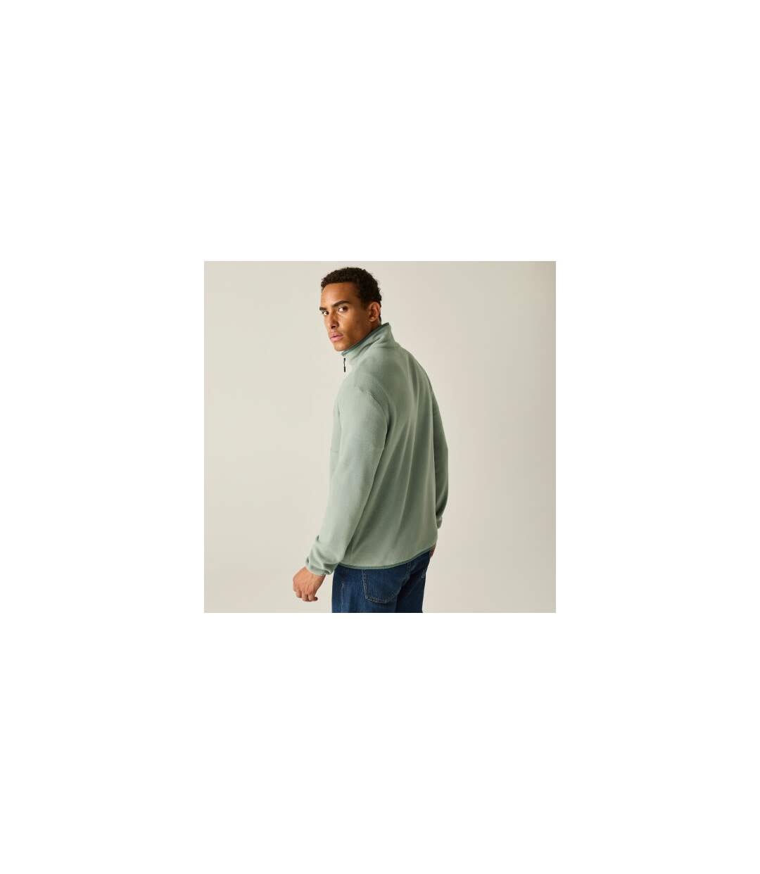 Veste Polaire À Col Montant Motif/style Détail Contrasté Frankie Homme Vert Pâle Vert Gris Foncé Regatta-1