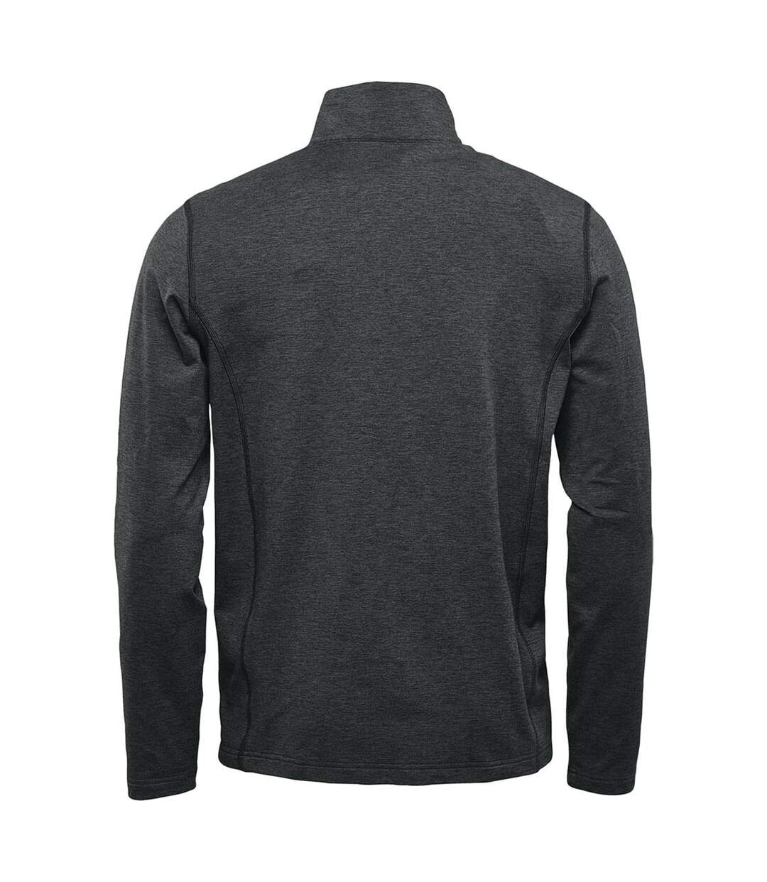 Mens Treeline Quarter Zip Fleece Top Black Heather Stormtech-2