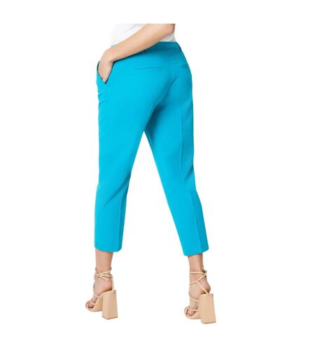 Womens/ladies petite ankle grazer trousers turquoise Dorothy Perkins