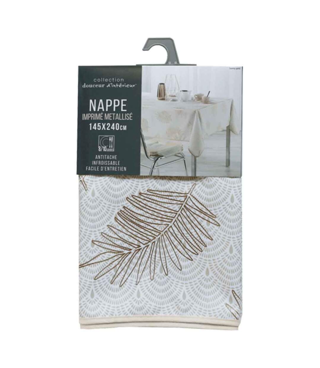 Nappe Imprimée Métallisé Sunny Gold 145x240cm Or-2