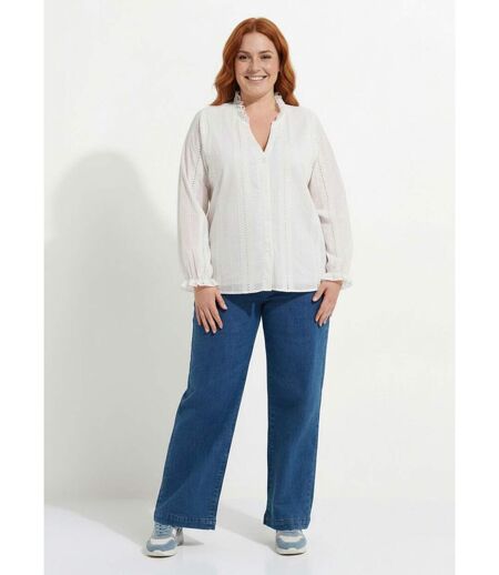 Chemisier broderie anglaise et col V
