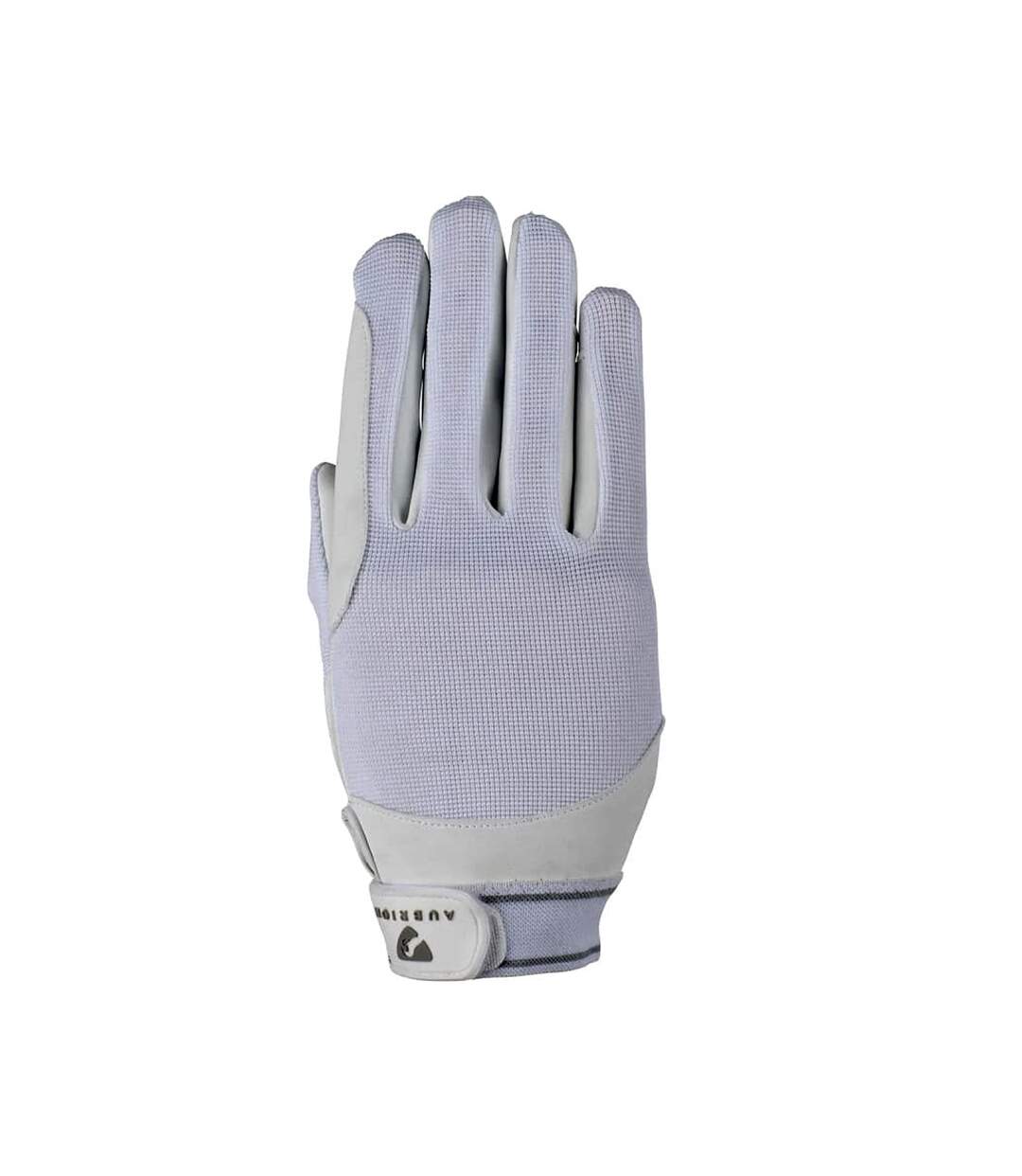 Unisex adult mesh riding gloves white Aubrion-1