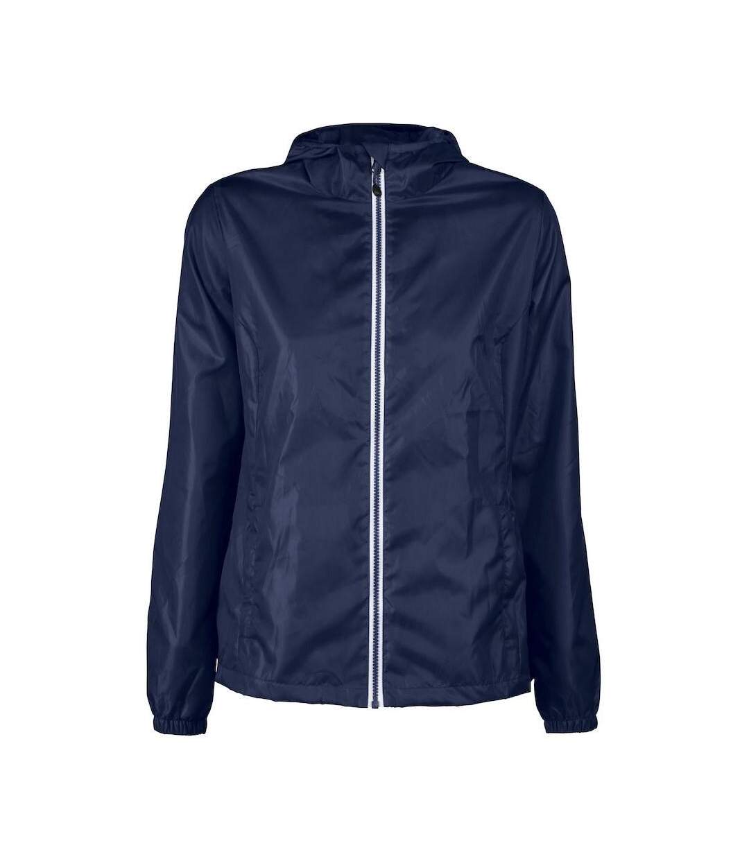 Womens/ladies Fastplant Jacket Navy Printer RED-1