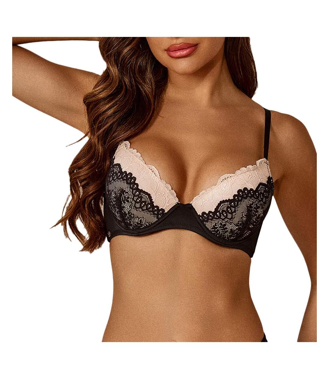 Soutien gorge noir/rose femme les petites bombes lola - 100c-1