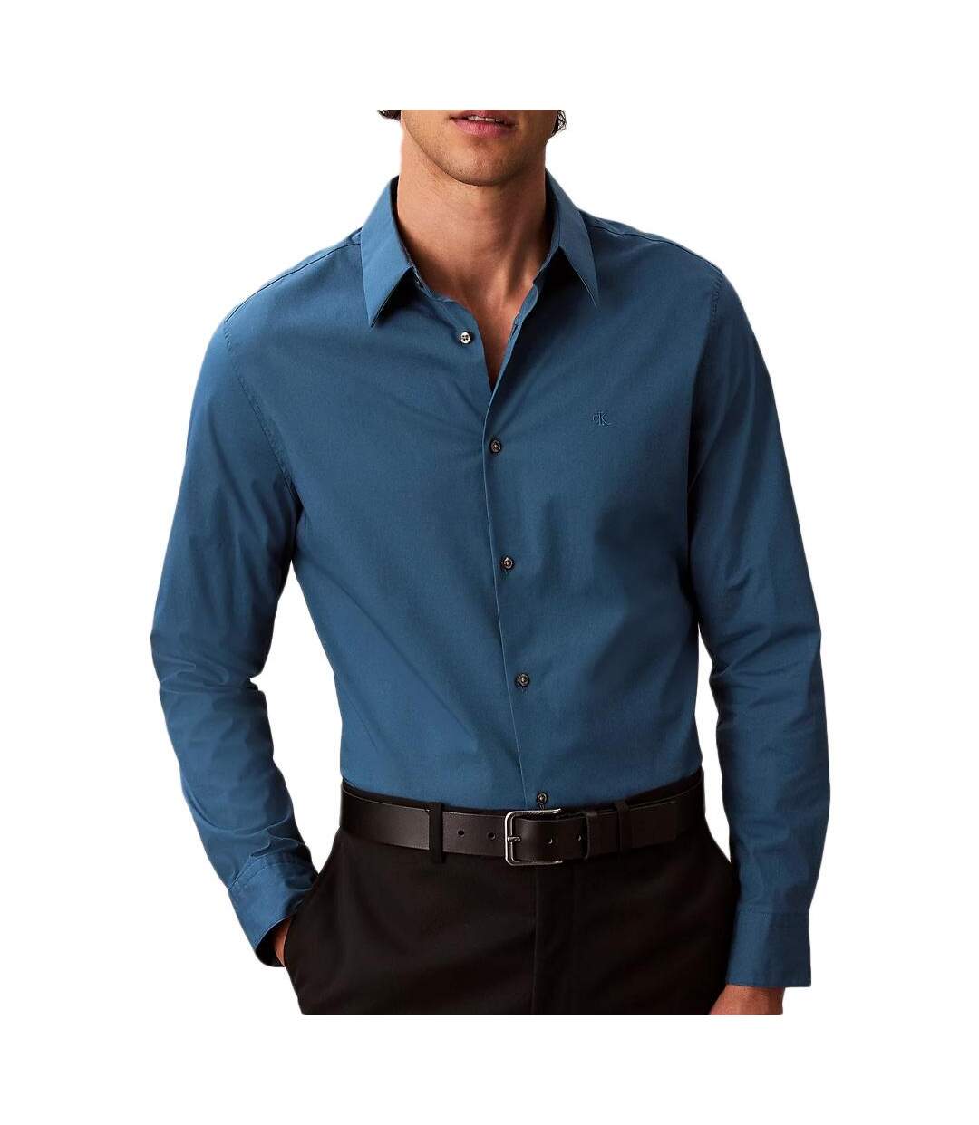 Chemise bleu homme calvin klein jeans solid-1