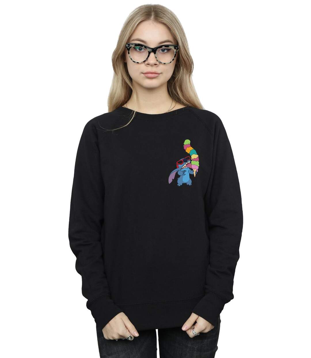 Disney Sweatshirt crème glacée Lilo And Stitch Womens/Ladies (Noir) - UTBI22438-2