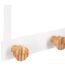 Patère en Métal & Bambou 3 Têtes 20cm Blanc-2