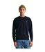 Mens Cotton Crew Neck Jumper Evening Blue Gant-4