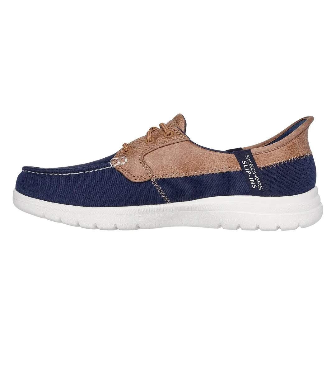 Womens/ladies On The Go Flex Palmilla Boat Shoes Navy Skechers-2