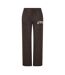 Womens/ladies Fleece Wide Leg Sweatpants Brown Couture-1