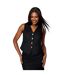 Womens/ladies linen-look waistcoat black Dorothy Perkins-1