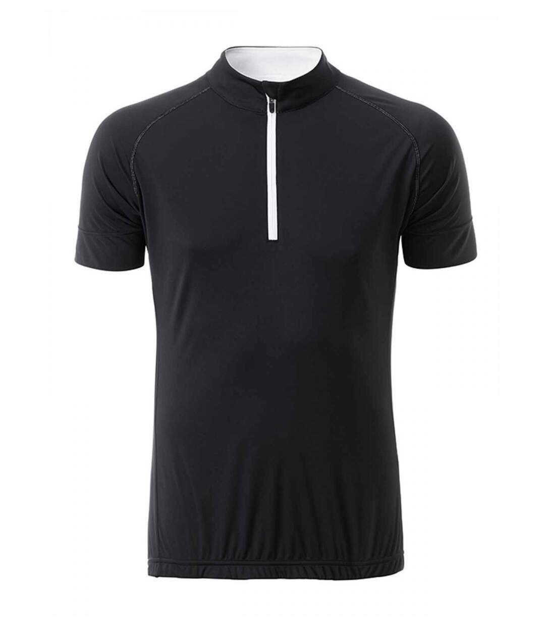 maillot cycliste demi zip - HOMME - JN514 - noir