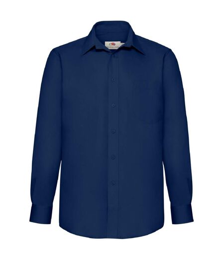 Chemise à manches longues en popeline Fruit Of The Loom pour homme (Bleu marine) - UTBC405