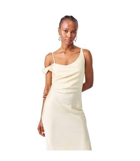 Robe Mi-longue Bretelles Fines Valeska Femme Crème Edited