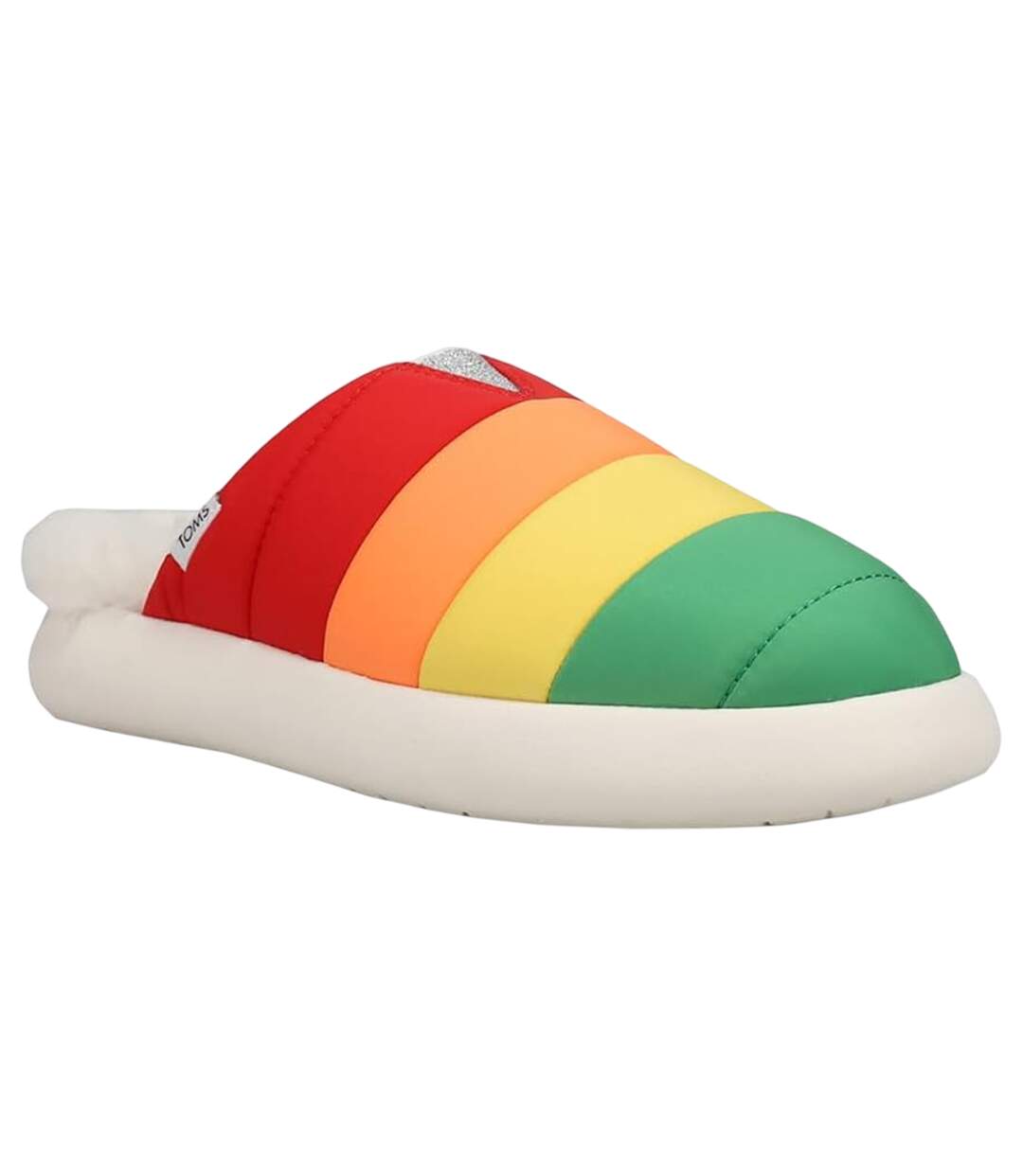 Womens/ladies Almamu Rainbow Striped Slippers White Multicoloured Toms-4