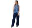 Top sans manches en viscose ANDREE motif fleurs bleues Coton Du Monde-1