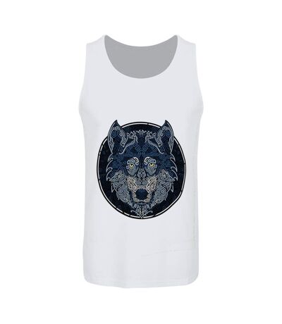 Unorthodox Collective Mens Graphic Wolf Vest Top (White) - UTGR3839