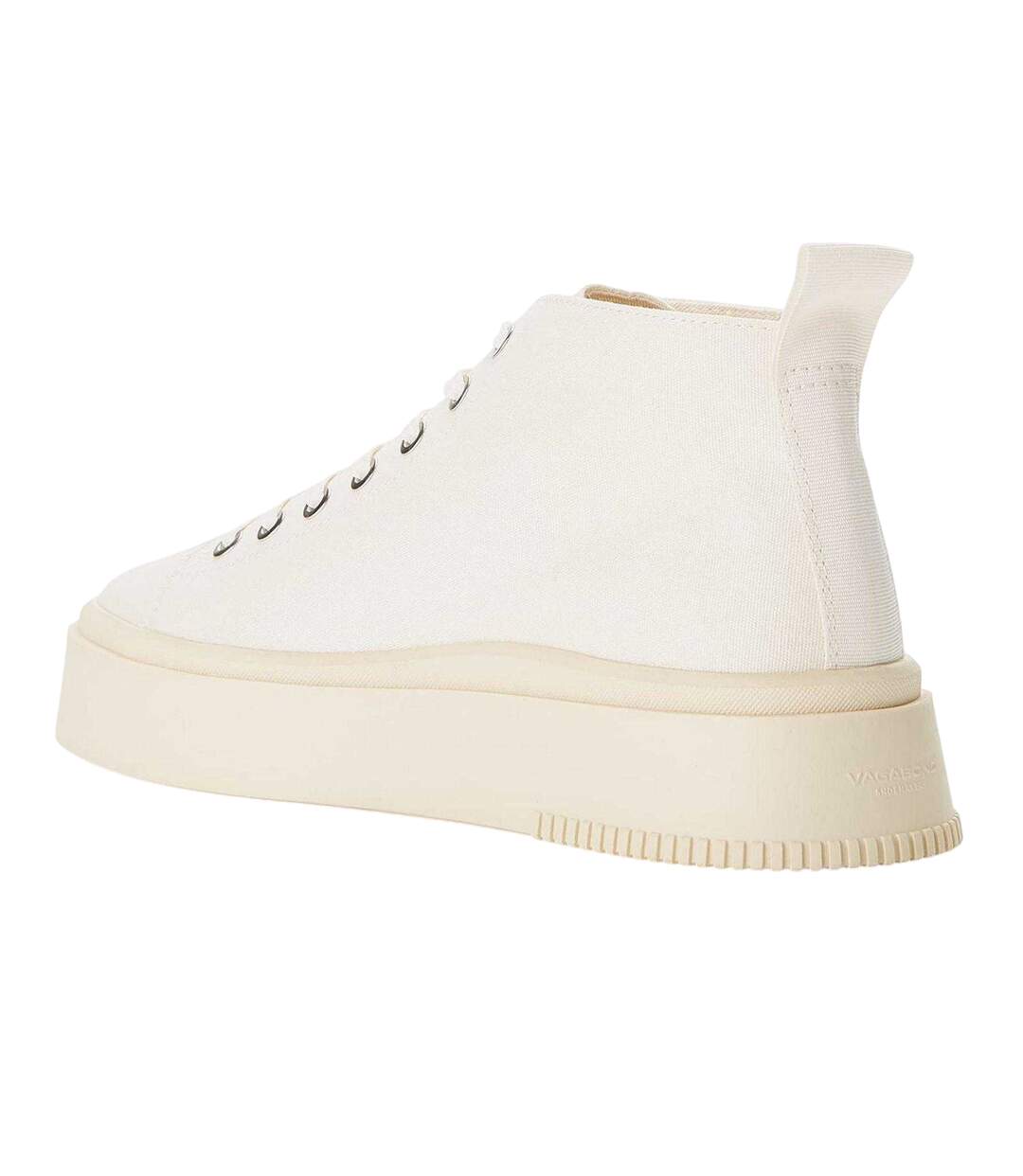Womens/ladies Canvas Flatform High Top Trainers Cream Vagabond Shoemakers-2
