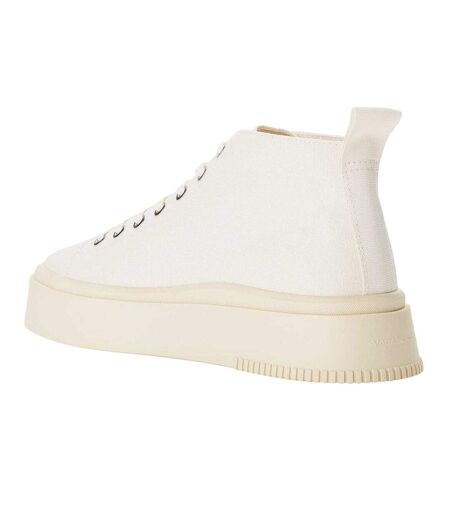 Womens/ladies Canvas Flatform High Top Trainers Cream Vagabond Shoemakers