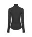 Womens/ladies Roll Neck Slim Long-sleeved Top Black Tommy Hilfiger-3