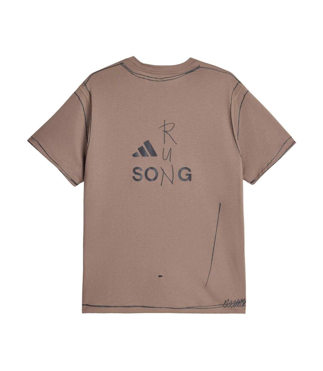 Unisex Adult Doodles Loose Fit T-shirt Brown Adidas-3
