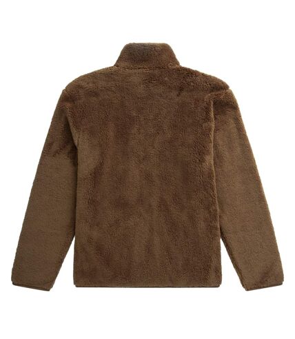 Mens teddy fleece jacket brown Animal