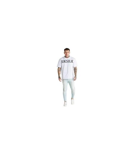 Mens Light Wash Skinny Jeans Blue SikSilk