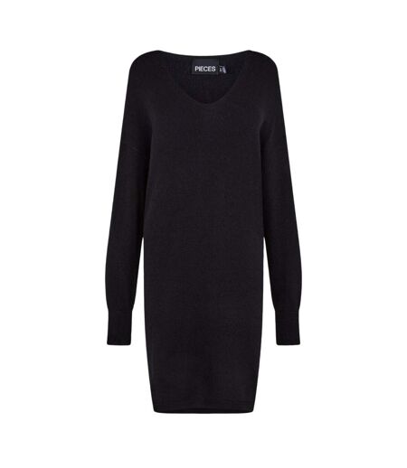 Womens/ladies Knitted Turtle Neck Sweater Dress Black Pieces
