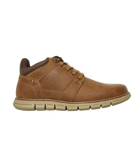 Mens Leather Lace Up Ankle Boots Tan Nicholas Deakins