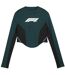 Womens/ladies Lifestyle Formula 1 Long-sleeved Corset Top Green Terrain Puma-2