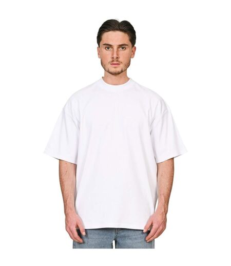 Unisex adult interlock combed ringspun cotton extended neckline oversized t-shirt white Casual Classics