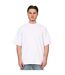 Unisex adult interlock combed ringspun cotton extended neckline oversized t-shirt white Casual Classics-4