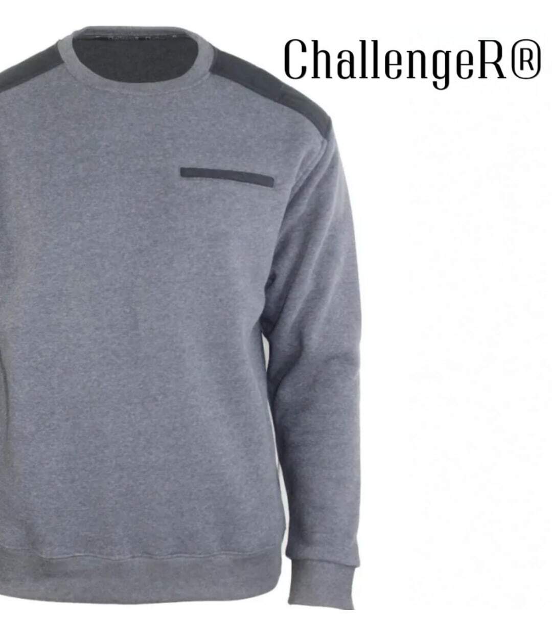 CHALLENGER PARFAIT1 — Sweat molleton gris chiné : chaleur 320 g et résistance-4