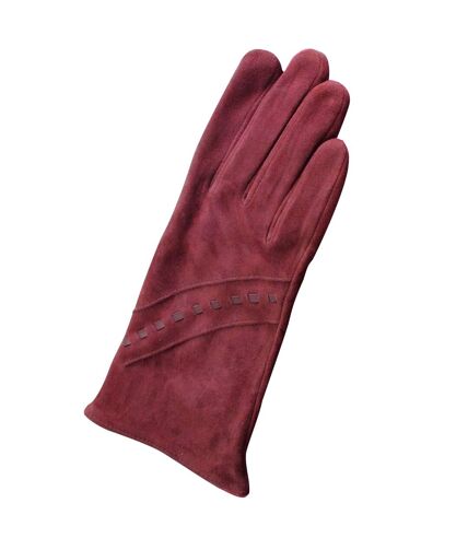 Eastern Counties Leather Womens/Ladies Sian Suede Gloves (Oxblood)