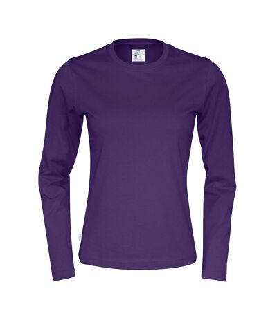Womens/ladies long-sleeved t-shirt purple Cottover